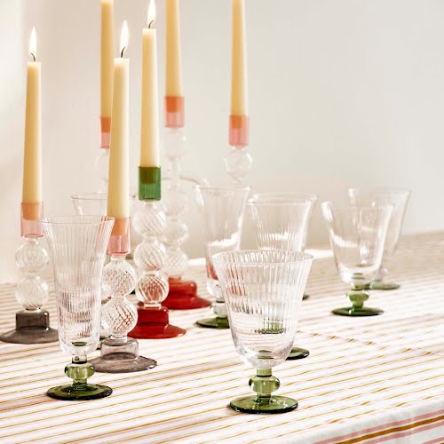 Oliver Bonas, Lea Green & Orange Glass Candlestick Holder Medium, €18