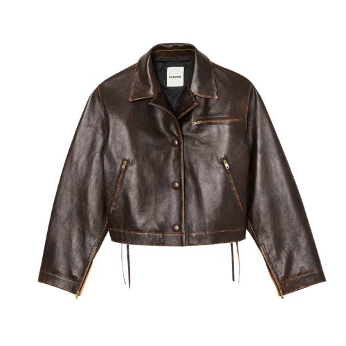 Distressed Leather Jacket €595, Sandro