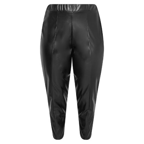 Black Faux Leather Stretch Trousers, €40