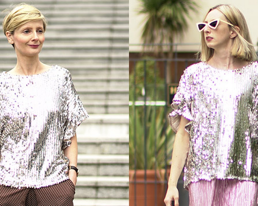 How to wear in your 20s and 40s: Smart sequins for day and night