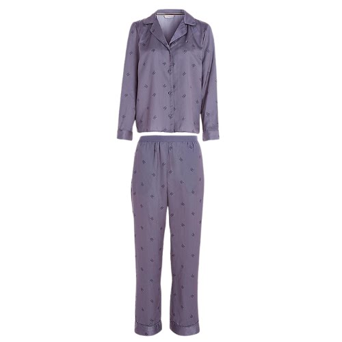 TH Monogram Satin Long Sleeve Pyjama Set, €87