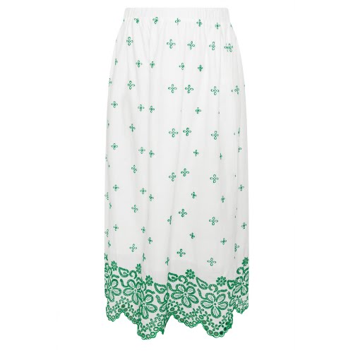 White Floral Broderie Maxi Skirt, €47, Yours Clothing