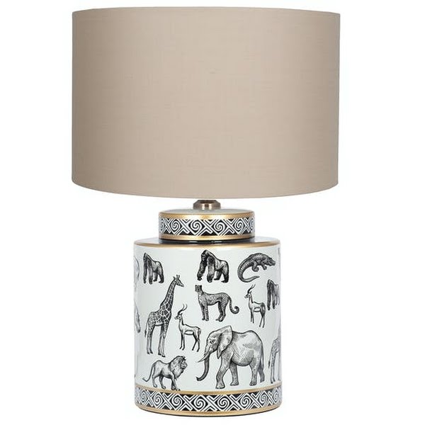 Black & White Safari table lamp, €150, Harvey Norman
