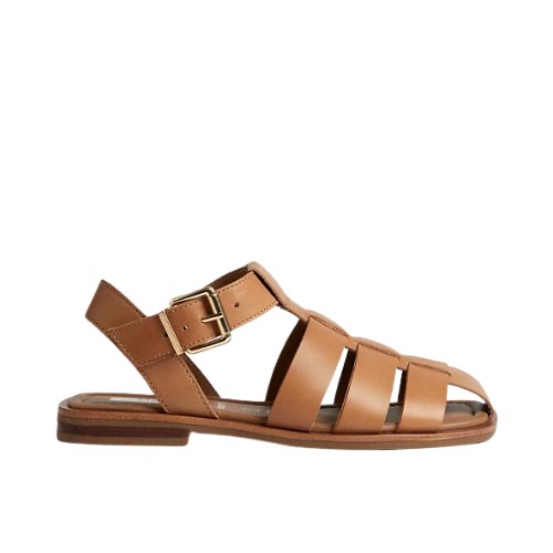 Wide Fit Leather Strappy Sandals, €70, M&S