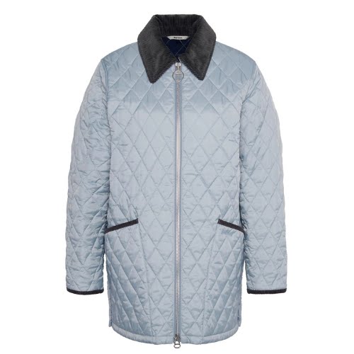 Barbour The Edit by Alexa Dominic Quilted Jacket in Ice Blue Navy, €329, Zalando§