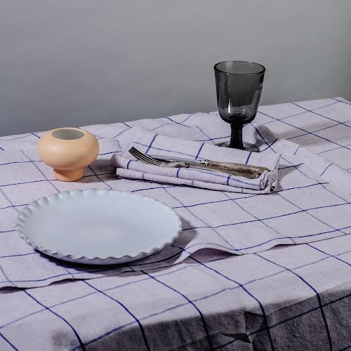 Windowpane Check Irish Linen Table Cloth, €250, Jennifer Slattery