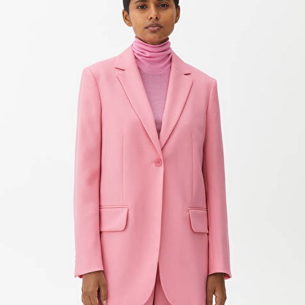 Hopsack wool blazer pink, €150