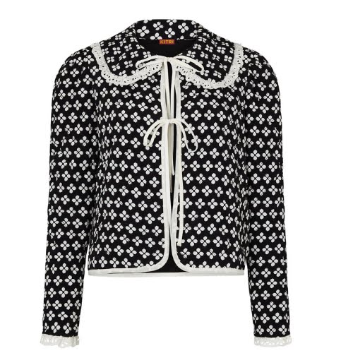 Mia Black Polka Floral Quilted Jacket, £125, Kitri Studio