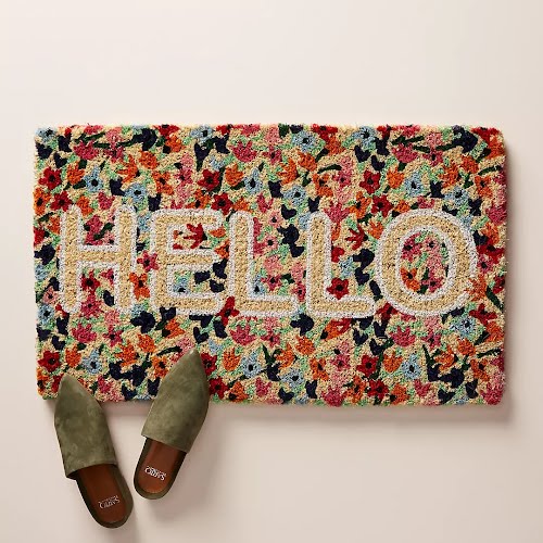 Anthropologie, Floral Greeting Doormat, €55