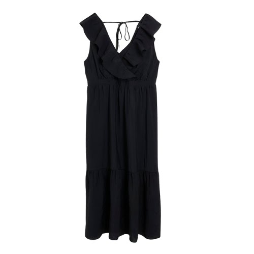 Black Frill Sleeveless Maxi Dress, €60