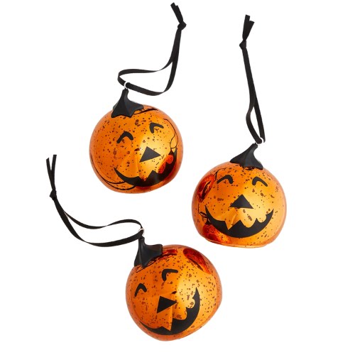 3pk Halloween Pumpkin Light Up Baubles, €17
