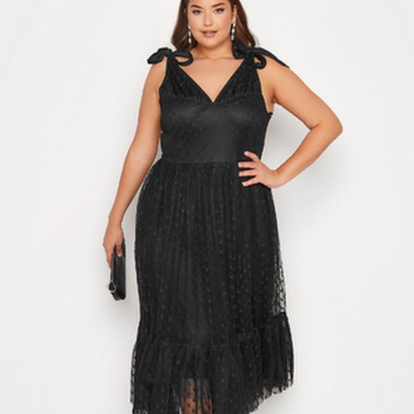 Black Spot Mesh Tiered Dress, €54, Yours Queen of Curves