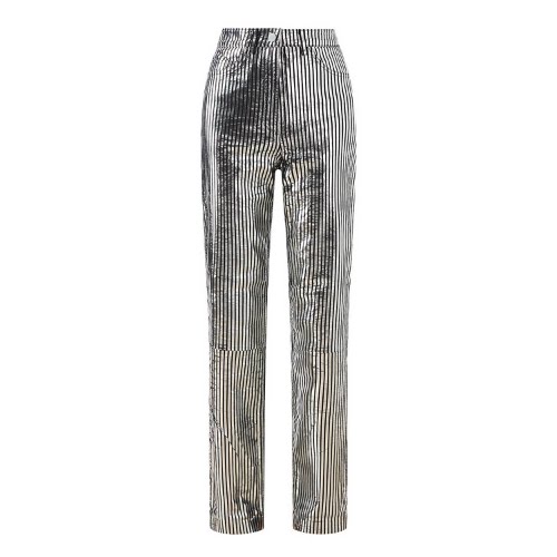 High-Rise Metallic Leather Trousers, €440