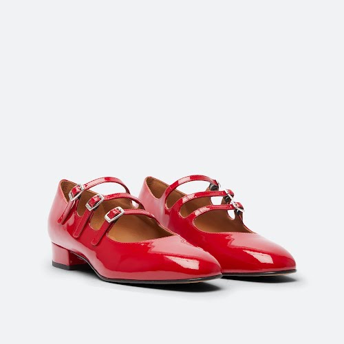 Ariana Red Patent Leather Mary Janes, €€385, Carel