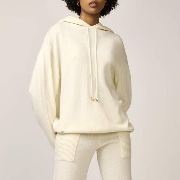 The frayed cuff cashmere hoodie, €305, Lucy Nagle