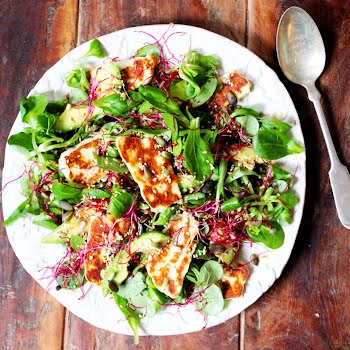 Supper Club: Little Green Spoon’s halloumi, avocado and lime salad