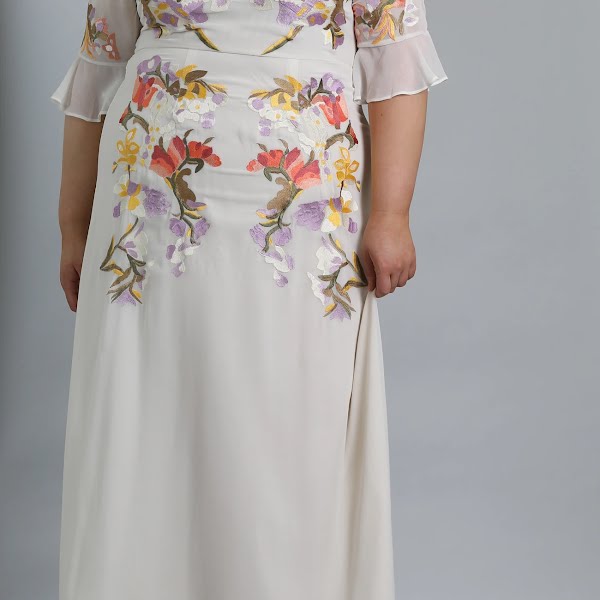 Ganni Floral Pleated Georgette Dress, rent from €70, Happy Days