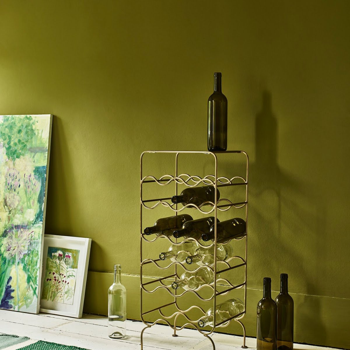 Oliver Bonas Sixteen Bottle Gold Metal Wine Rack, €150