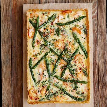 Supper Club: Salmon, prawn and asparagus tart