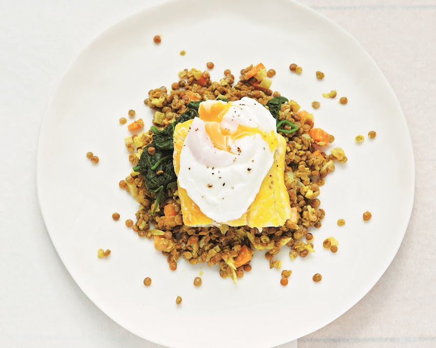 Midweek health kick: smoked haddock, spinach & curried lentils