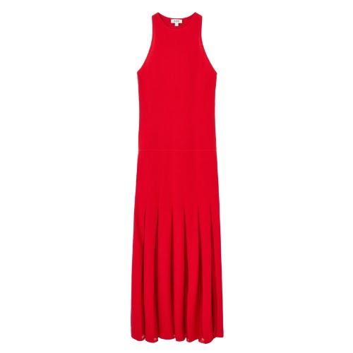 Pleated Racer-Neck Maxi Dress, €125, COS