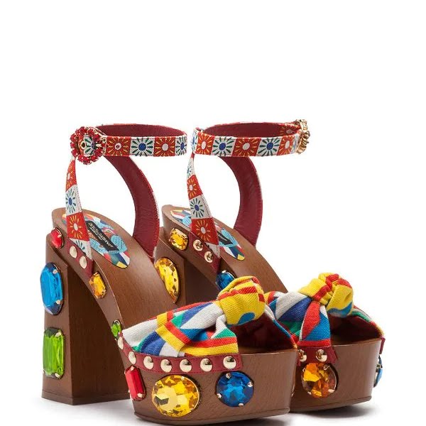Dolce & Gabbana Crystal-Embellished Platform Sandals, €1,650, Farfetch
