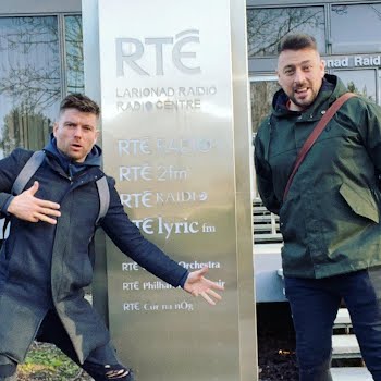 the 2 johnnies outside RTE 2FM