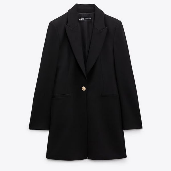 Buttoned Longline Blazer, €59.95, Zara