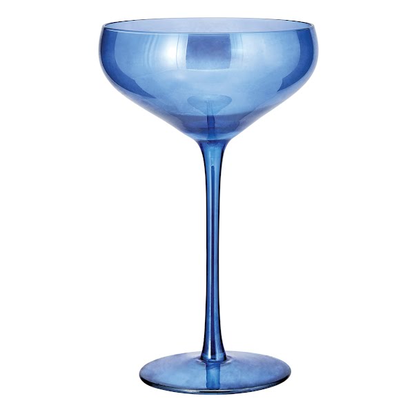 Blue Champagne coupe glass, €5.99