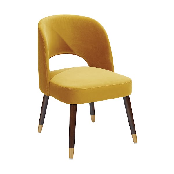 Yellow velvet chair, €169.99