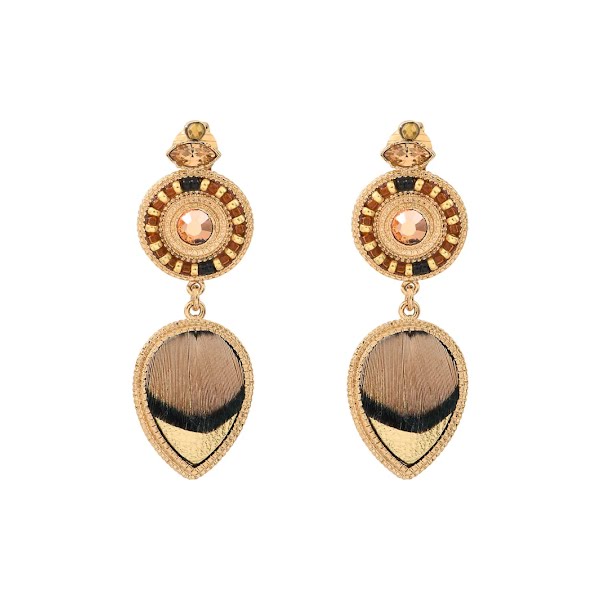 Eccentric Feather and Bead Leaver Earrings, €160, Satellite