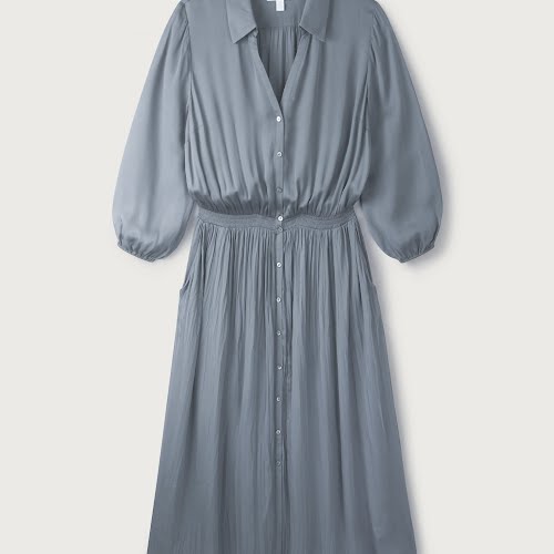 Pleated Satin Midi Dress, €220