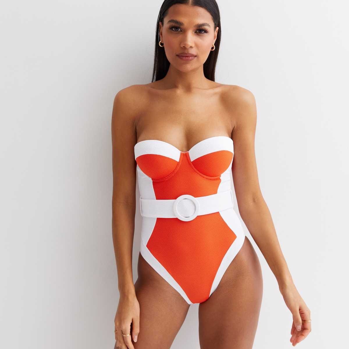 Red Belted Illusion Lift & Shape Swimsuit, €39.99, New Look