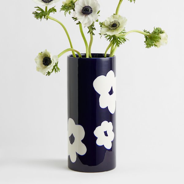 Floral-patterned Earthenware Vase, €49.99, H&M