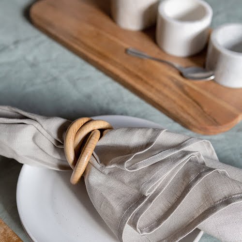 Entwined Wooden Hoop napkin rings set of four, €25, Amara