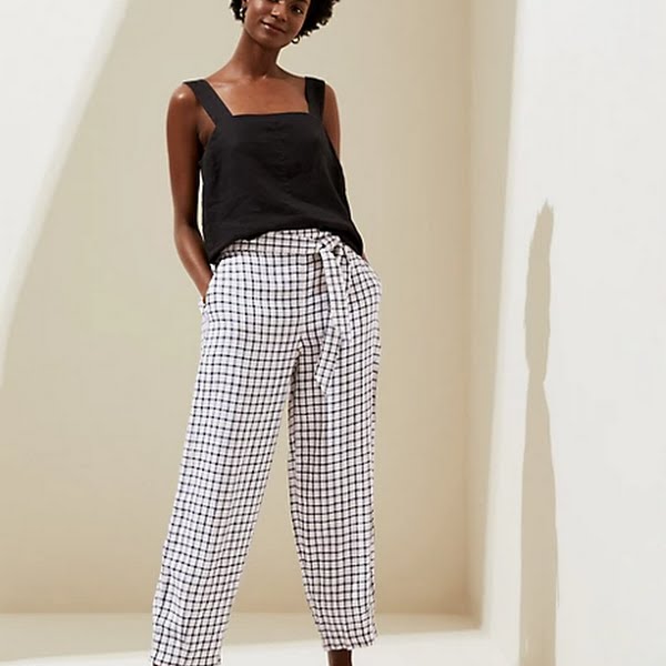 Pure Linen Belted Balloon Trousers, €42, M&S