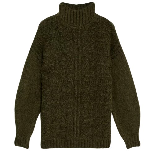 Cable Knit Longline Jumper with Wool, €60