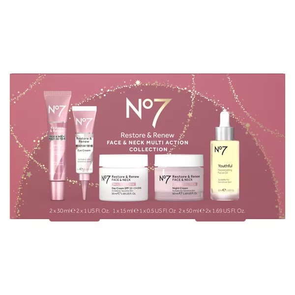 No7 Restore & Renew Face & Neck Skincare Collection 5-Piece Gift Set, €65.20