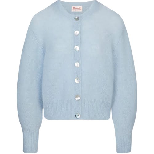 Sky Blue Mohair Long Sleeve Cardigan, €195, Rouje