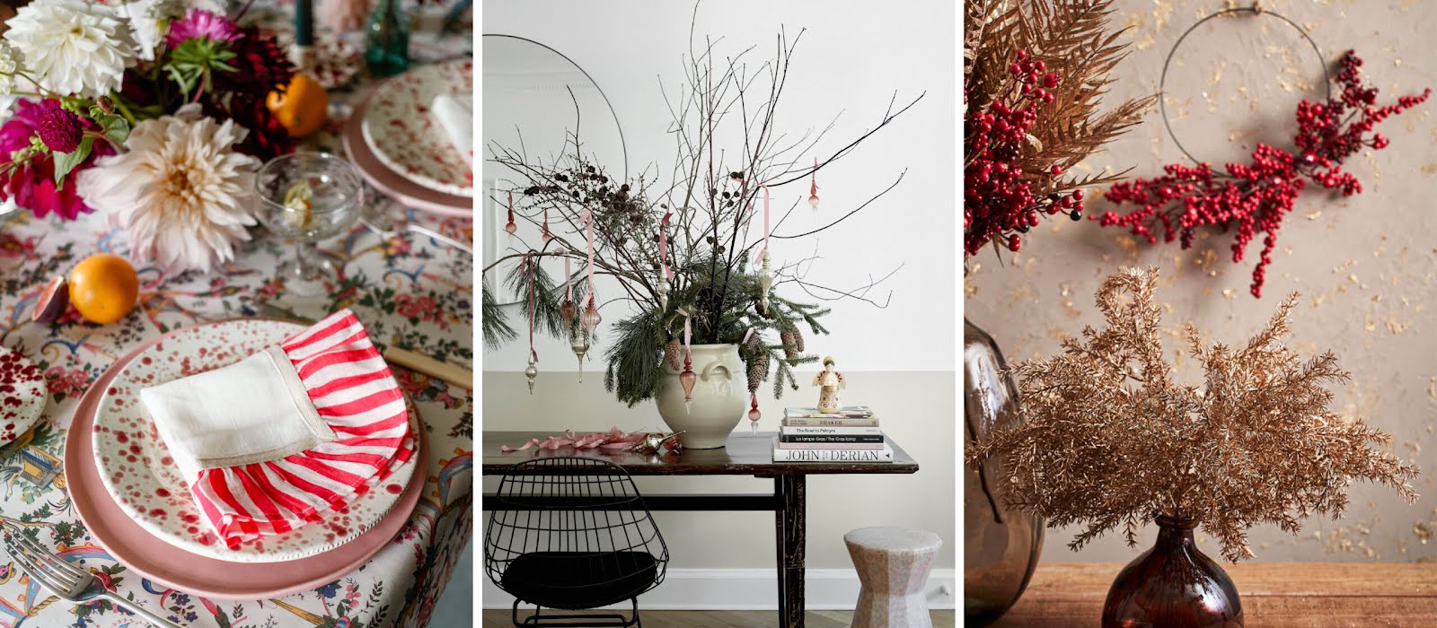 We asked 3 interiors mavens about their Christmas decorating style