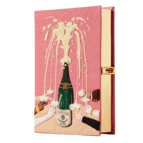 Net-a-Porter Olympia Le-Tan Le Club Champagne Embroidered Appliquéd Canvas Clutch, €1,675