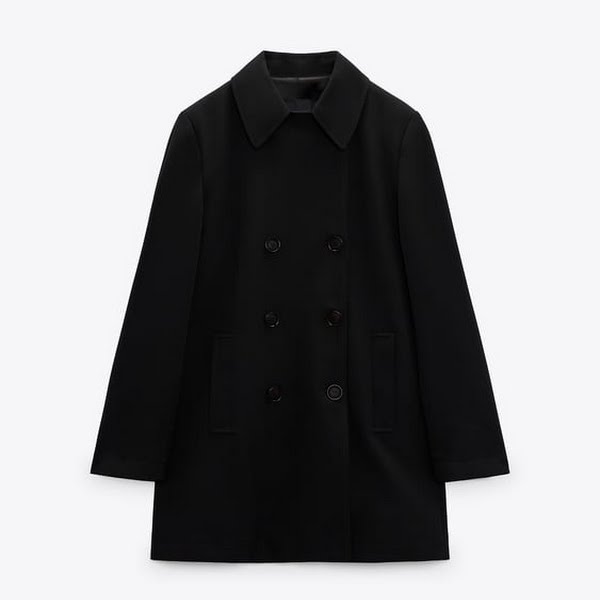Short Double-breasted Coat, €69.95, Zara