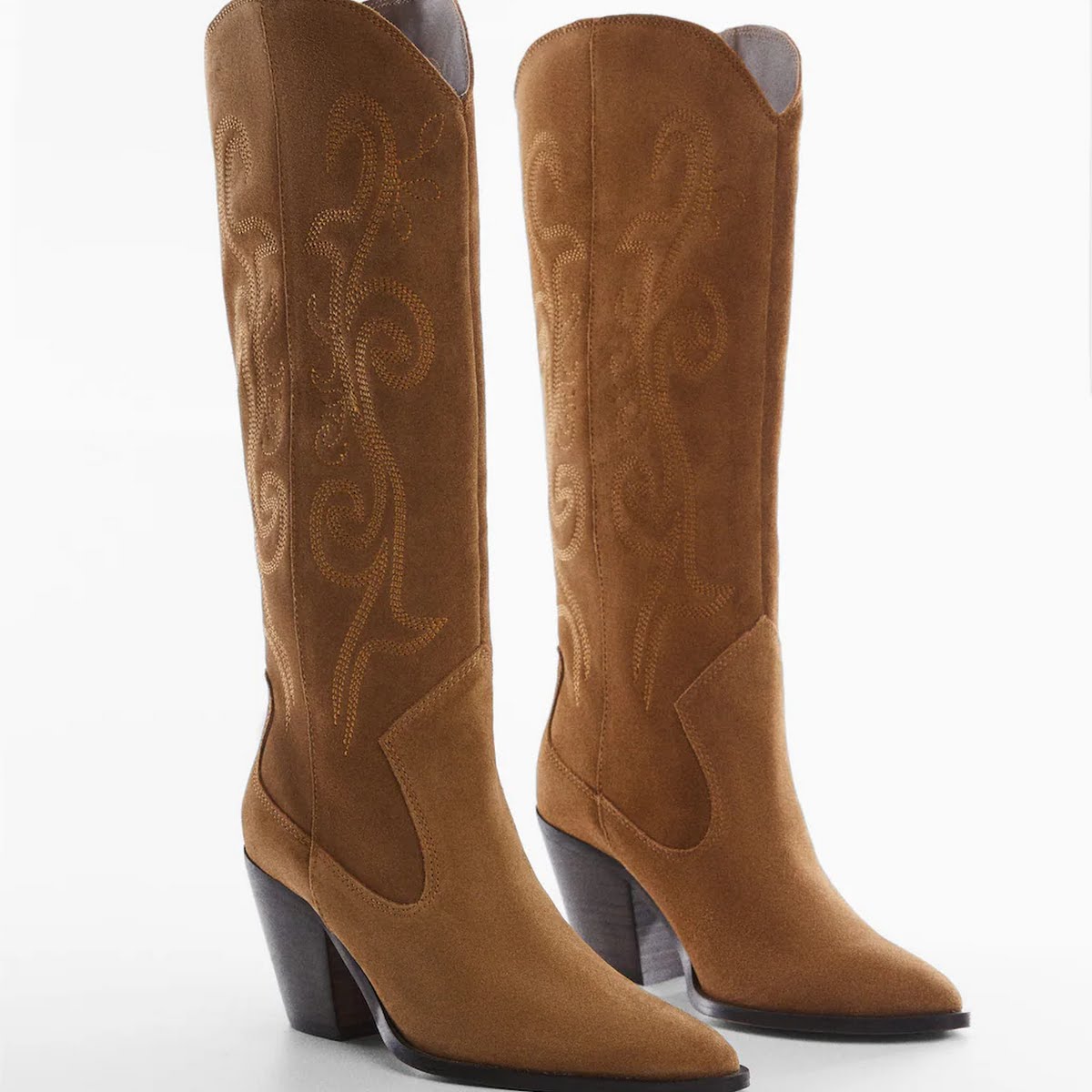 Cowboy Leather Boots, €99.99, Mango