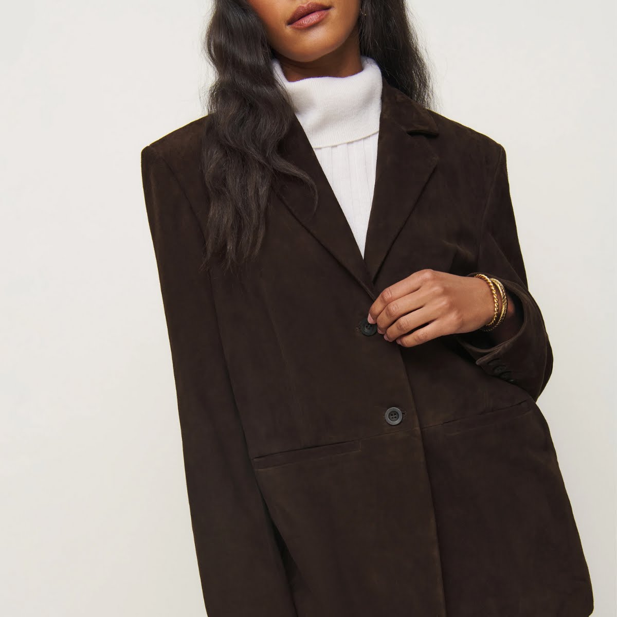 Veda Leon Oversized Suede Blazer, €628, Reformation