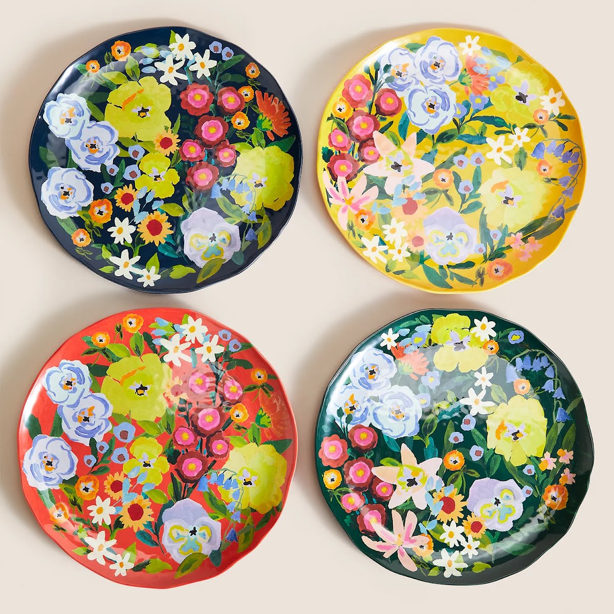 M&S, Set Of 4 Expressive Floral Picnic Dinner Plates, €19.20