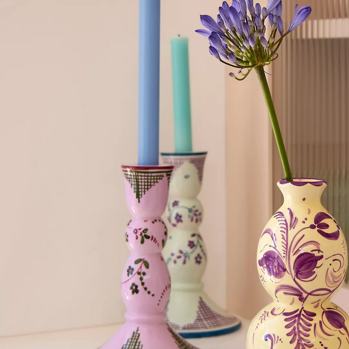 Anthropologie, Ceramic Floral Taper Candle Holder, €95