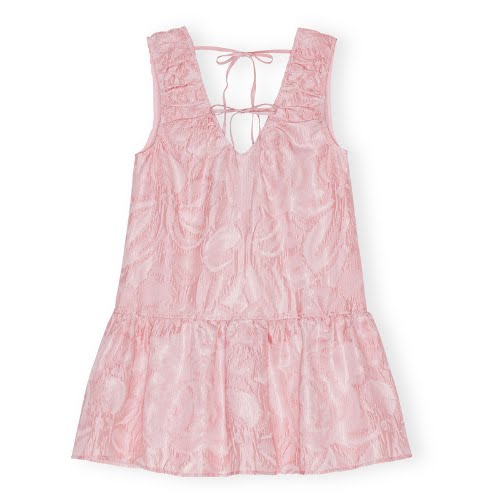 Pink Textured Cloqué Mini Dress, €295, Ganni