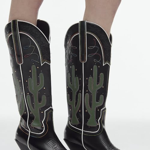 Cowboy Boots with Contrast Cactus, €89.95, Zara