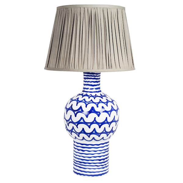 Picasso blue table lamp ex. shade, €295, Hedgeroe Home