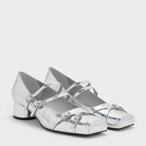 Charles & Keith crinkle effect Mary Janes, €85